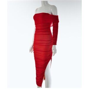 Women’s Elegant Party Dress Off Shoulder Long Sleeve Buttery Soft Size Small